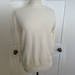 J. McLaughlin XS Oversized Cashmere Rollback Crewneck Sweater